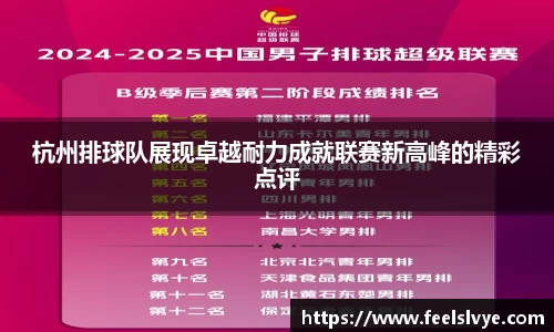 杭州排球队展现卓越耐力成就联赛新高峰的精彩点评