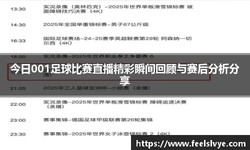 今日001足球比赛直播精彩瞬间回顾与赛后分析分享